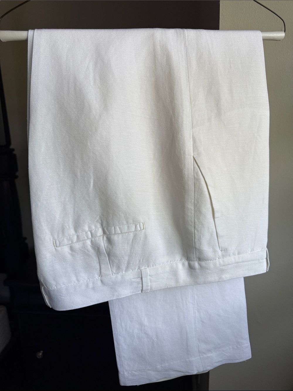 Banana Republic White Linen Blend Pants, Sz. 14 Petite